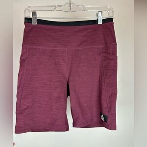 Reebok Women's Burgundy Bike Shorts with Side Pockets